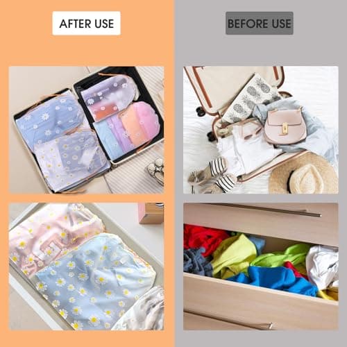 21 Pcs Travel Shoe Bags for Packing, Clear Drawstring Travel Bags Daisy — view 6
