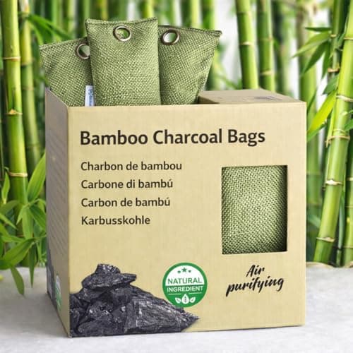 Activated Charcoal Odour Absorber Bags (4 Pack 75g) – Activated Charcoal Bags & Charcoal Bags Odour Absorber – Charcoal Air Purifying Bags with Bamboo Charcoal for Car, Wardrobe, Shoes & Bathroom — view 6