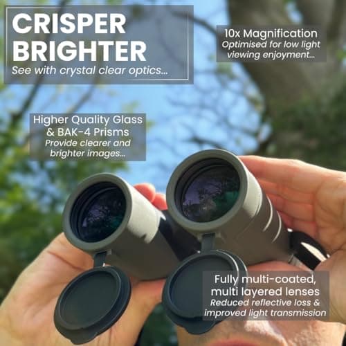PURSUAL 10x42 Compact Binoculars for Adults High Power for Bird Watching, Hiking, Hunting, Concerts, Travel & Outdoor Adventures. Lightweight & Waterproof providing Crisp, Clear & Bright Images — view 5