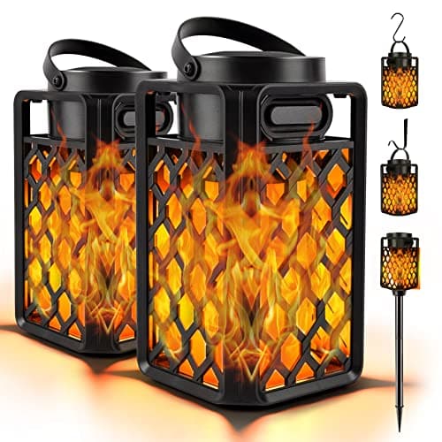 Outdoor Bluetooth Speaker with Flame Atmosphere, Waterproof Wireless Speaker, Camping Patio Accessories, 10W Stereo Sound, Gifts for Men, Women, Dad(2 Pack)