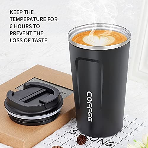 Big seller 17oz (500ml) Vacuum Insulated Travel Mug, Leakproof Double Wall Stainless Steel Reusable Coffee Cup with Lid for Hot & Cold Drinks, Blue — view 6