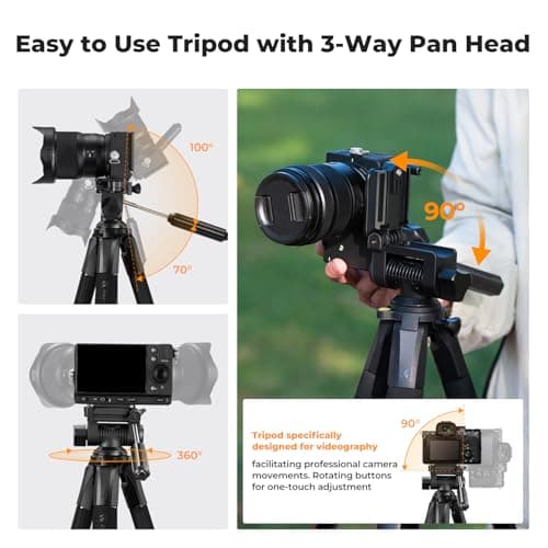 K&F CONCEPT Compact 68'' Lightweight Tripod for DSLR Camera — view 6