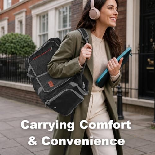 Travel Duffle Bag, 40L Foldable Carry On Luggage with Shoe Compartment, Water-Resistant Gym & Sports Bag for Men & Women, Airline Approved Underseat Cabin Bag for Overnight, Weekend & Camping Black — view 5