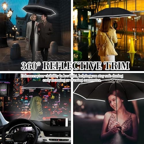 Vesavifaka Auto Open Close Umbrella Windproof Strong - Ultra Light Compact Travel & Backpack Size for Women and Men, UPF 50+ Eco-Friendly Sun Protection Rain Umbrella with UV Defense — view 4