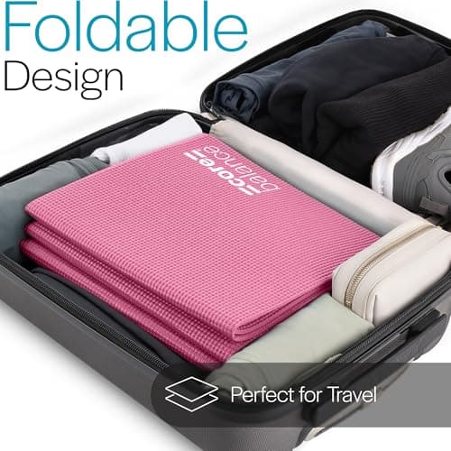 Core Balance Foldable Travel Yoga Mat, Pink — view 3