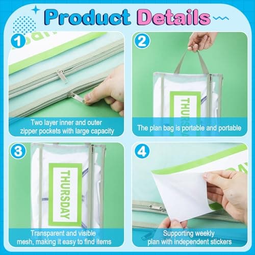 Trandraft 7 Pack Packing Cubes Bulk for Travel with Days of Week — view 4