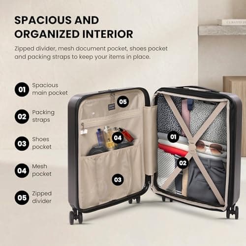Aerolite 55x40x20 Expandable Ryanair Priority 4 Wheel Cabin Suitcase — view 4