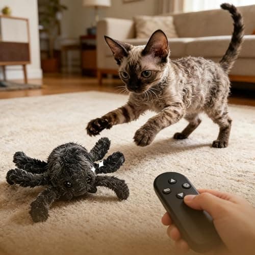 Remote Control Spider | Fun Soft Realistic Animal with Lights,Cool Kids Toys | for Parent-Child Interaction Game Home Indoor Outdoor Travel Birthday Party Room — view 4