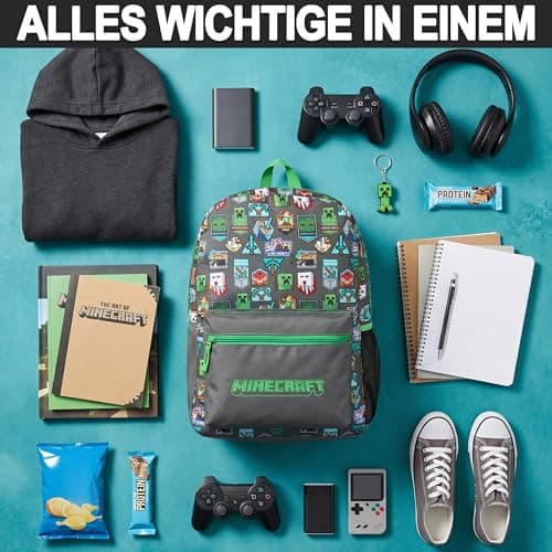 Get Trend Minecraft Boys Backpack, 45cm Padded Straps School Bag — view 6