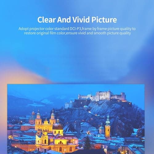 Generic Mini 1080P Full HD LED Projector, Portable Yellow White Home Theater Projector Eye Caring Soft Light HIFI Speaker Multi Port 100-240V for Kids Indoor Outdoor Camping Use (GB Plug) — view 4