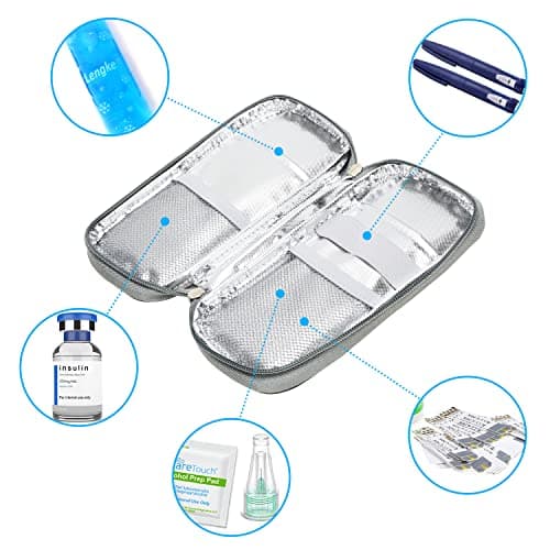 YOUSHARES Insulin Cooler case, Diabetic Travel Case, Portable Insulin Cooling Bag for Insulin Pen and Insulin Medicine （Purple） — view 6