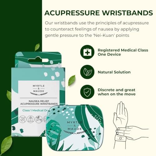 Myrtle & Maude - Instant Nausea & Morning Sickness Relief Bundle - Contains Nausea Relief Acupressure Wristbands and Queasy Days Vitamin B6 Peppermint Bon Bons - All Natural Solutions – Vegan — view 6