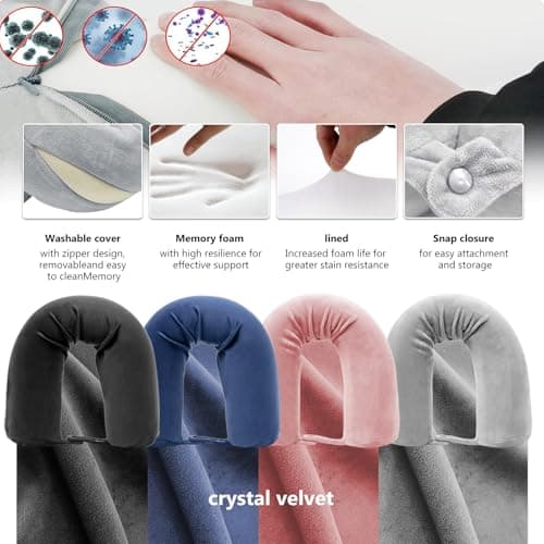 EPROICKS Twist Memory Foam Travel Pillow, Adjustable Travel Neck Pillow for Home Travel, Airplanes, Bus, Trains Chin, Lumbar Leg Support, Bendable Roll Pillow black — view 6