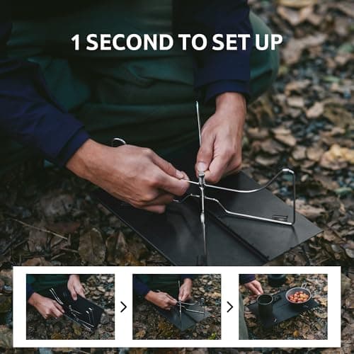 Naturehike Mini Camping Table Folding Table Outdoor Ultralight Serving Laptop Tray Table Portable Dining-table Picnic Tea Table Backpacker Table Bearing 30kg (Black) — view 4