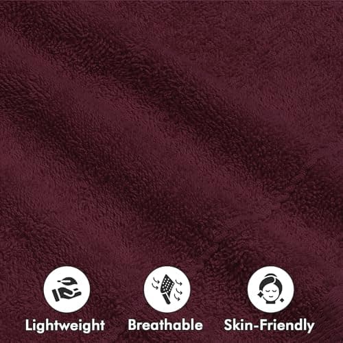 Novo Home Face Towels Pack of 12 – 550 GSM 100% Cotton Washcloths (30x30cm) – Soft, Quick Dry, Highly Absorbent Flannels for Bathroom, Spa, Gym – Burgundy — view 6