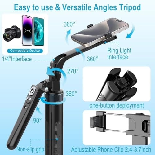 71" Phone Tripod Vlogging Kit for iPhone/Android — view 5
