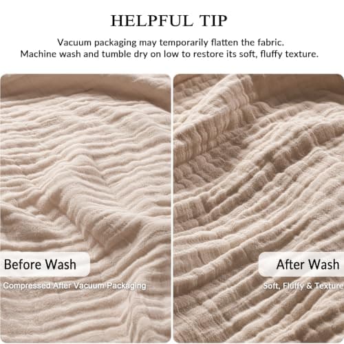 Exclusivo Mezcla 6-Layer 100% Cotton Large Muslin Throw Blanket, 130x170cm — view 2