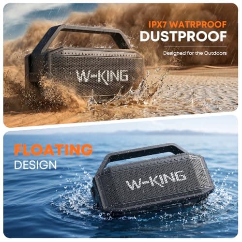 W-KING Loud Bluetooth Speaker, 100W PEAK IPX7 Portable Speakers Wireless — view 3