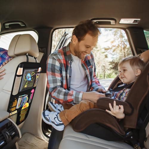 Sukuos Back Seat Car Organizer Mats Back Seat Storage Bag with Table Holder for Kids Toddlers, Travel Accessories (2Pack) — view 6