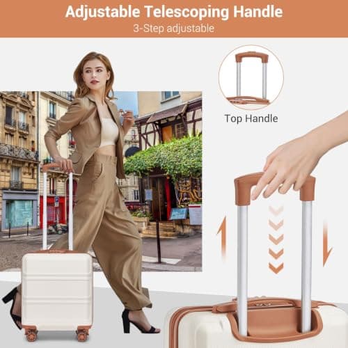 Kono Cabin Suitcase 45x36x20cm 16" ABS+PC Hard Shell Luggage for easyJet — view 4