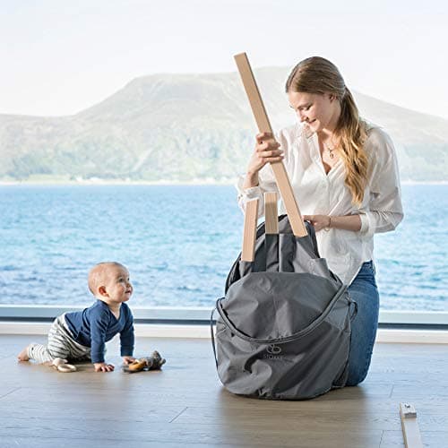 Stokke Clikk Travel Bag - Portable High Chair Accessory for Travel & Storage - Hands-Free Carry Handle, Protective Leg Pockets, Machine Washable, Dark Grey — view 6