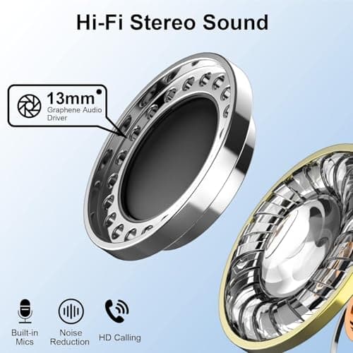 Wireless Earbuds, Bluetooth 5.3 Earphones with HiFi Stereo Deep Bass 4 ENC Mics, Wireless Earphones Dual LED Display, 35 H Playtime Earbuds Noise Cancelling, IP7 Waterproof In Ear Headphones, USB-C. — view 3