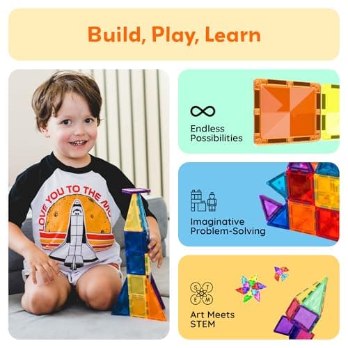 PicassoTiles 30 Piece Magnetic Building Blocks Mini Diamond Series Travel Size On-the-Go Magnet Construction Toy Set STEM Learning Kit Education Playset Child Brain Development — view 4