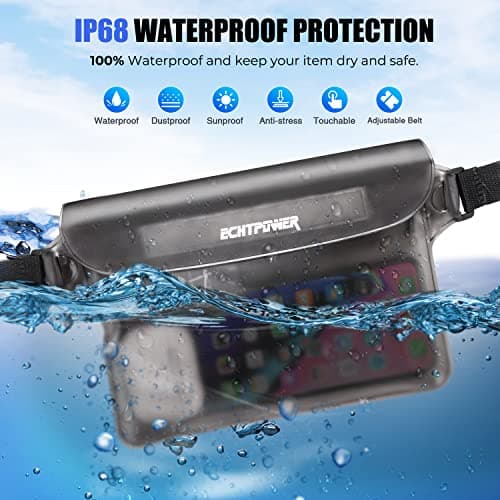 ECHTPower Waterproof Pouch Bag,2-Pack,Waterproof Dry Bag with Adjustable Waist Strap for Swimming, Rafting, Kayaking, Boating, Camping, Hiking, Fishing — view 2