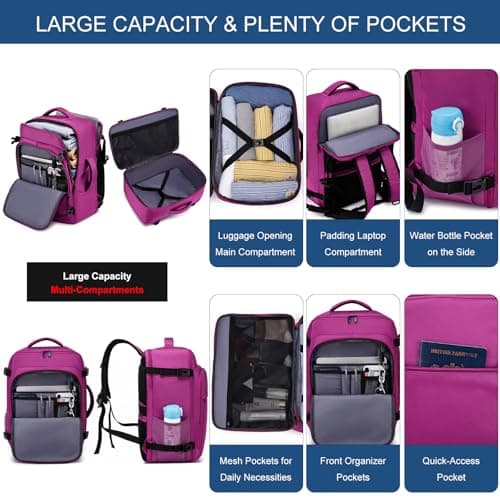 ENZOSUM Cabin Bag 45x36x20 for New Easyjet Travel Bag Hand Luggage Backpack — view 3