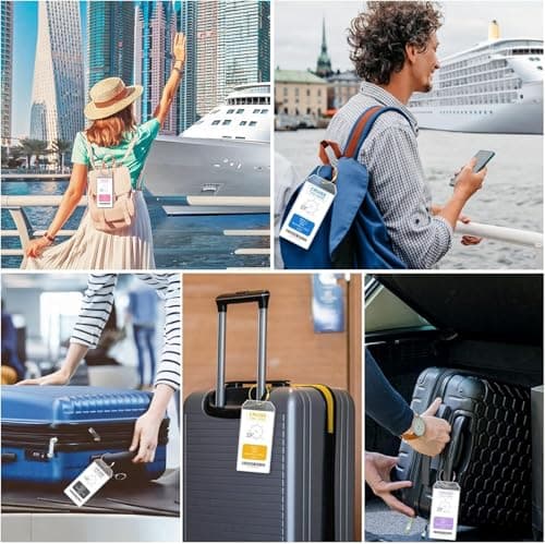 4 Pcs Cruise Luggage Tag Holders, Waterproof Cruise Luggage Tags with Seal and Steel Loops, Transparent and Durable, for Ships Baggage Labels for Travel Luggage Baggage Bags(19 * 6.4cm) — view 4