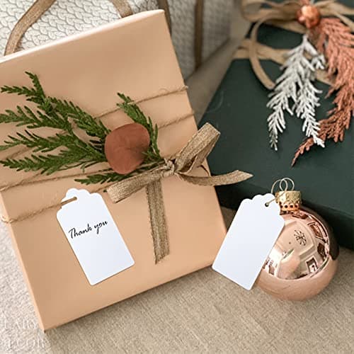 G2PLUS Paper Gift Tags: Large Plain Labels with String, 5x10cm White,100PCS — view 6