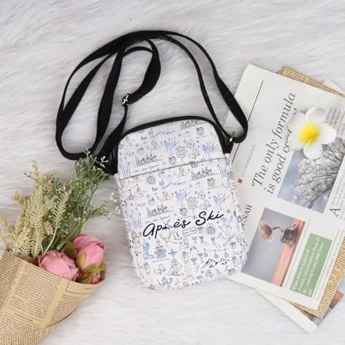 JTOUK Skiing Crossbody Bag Skiing Party Gift Winter Bachelorette Merch Skiing Social Club Gift (Ski CR EU) — view 3