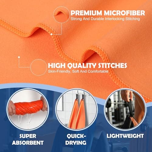 Anavasi 6 PCS Microfibre Towels for Adults, 2*(180*80 + 80*40 + 50*30) cm — view 3
