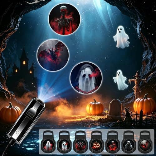 Halloween Window Projector, Plug and Play HD Star Projector，7PCS — view 2