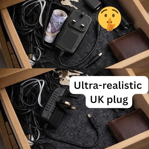 Secret Stash UK Plug Immitation Charger Hidden Compartment Box Diversion Safe - Storage Device for Festivals Events Parties & Home Security - Conceal Valuables Cash Jewelry (Don't Plug in Socket) — view 4