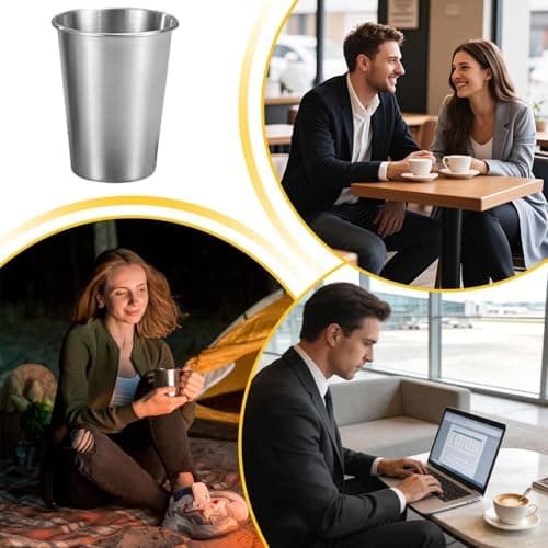 Stainless Steel Tumbler – 350 ml Stainless Steel Airtight Container | Reusable Travel Tumbler | Metal for Children Adults, Home Restaurant, Camping Trekking Picnic, Indoor Es — view 5