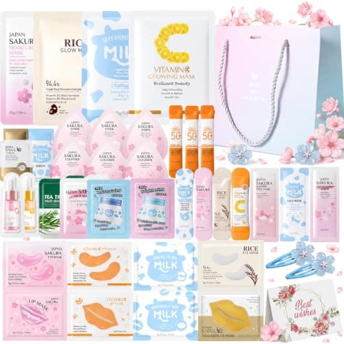40PCS Skincare Gift Set for Women & Teens, Face Masks Pamper Kit, Mini Size