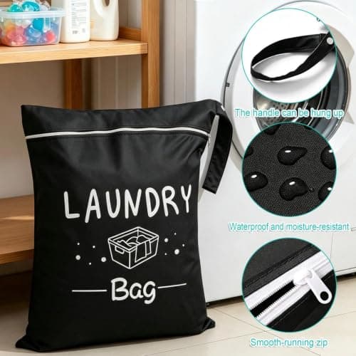 2 Pack Travel Laundry Bags, Foldable Dirty Clothes Organiser for Gym — view 3