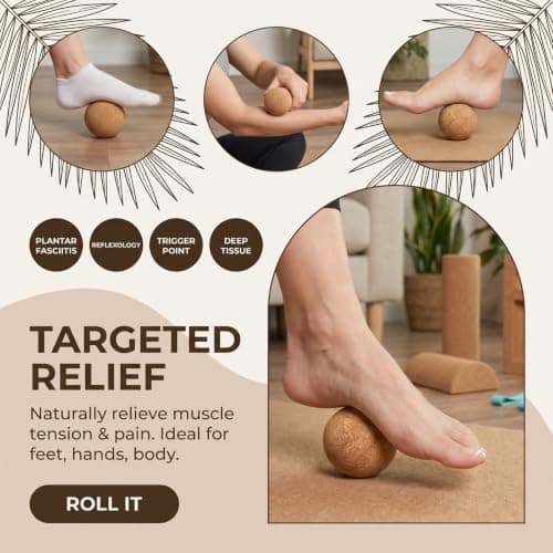 Guttiuaa 4 in 1 Ankle Balance Board, Cork Foot Strengthener Trainer Set with Balance Blocks, Roller, Massage Ball, Toe Bands for Foot Strength — view 4