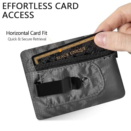 KOSMCCO RFID Blocking Clip Stash Pocket Travel Belt Wallet, Grey — view 6