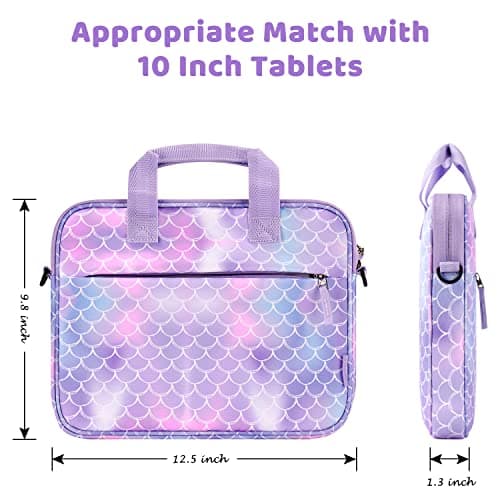 Choco Mocha 12.5 Inch Kids Tablet Bag Sleeves, Carrying Tablet Case Fit for Kids Tablet Fire HD 10 8, Fire HD Pro 10 8, iPad, Kindle, Scale Purple — view 2