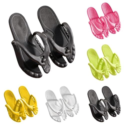 Unisex Travel Foldable Flip Flops Men Summer Portable Indoor Outdoor Shoes Non-Slip Rubber Sole Thong Sandals Beach Pool Sandals Massage Detachable Slider Shoe House Spa Yoga Open Toes Slippers — view 4