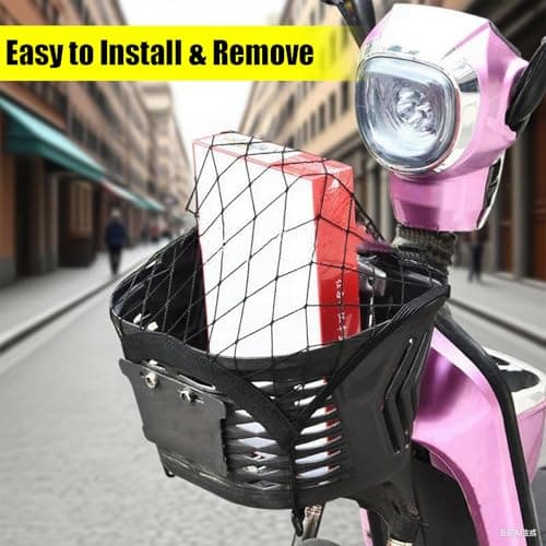 Motorcycle Cargo Net,Cargo Net with 4 Hooks Elastic Bungee Mesh Netting for Motorcycle Helmet Luggage Storage Motorbike Bike Roof Rack Car Van Campervan Cargos Safety Nets Organiser — view 5