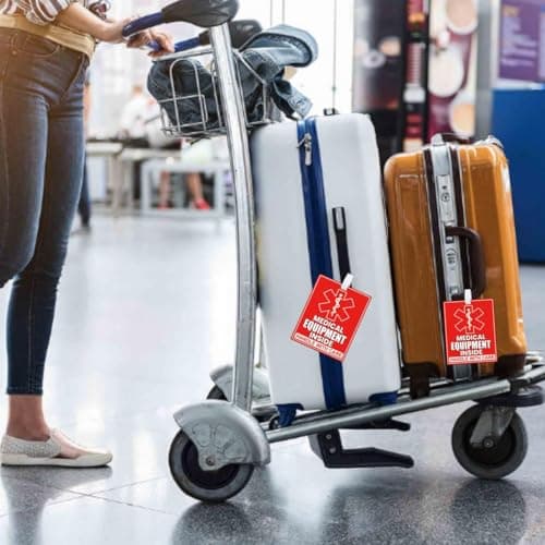 10 Medical Equipment Inside Tag Card, 2 Red Fragile Equipment Inside Tag Medical Equipment ID Identification Luggage Tags, 8 Handle with Care Labels for Medical Supplies (Combination) — view 4