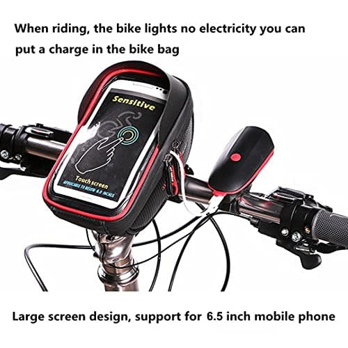 XPhonew Bike Handlebar Bag, Bicycle Phone Mount, Waterproof Cycling Frame Top Tube Pouch Pannier Bike Phone Holder Stand for iPhone 16 15 14 13 12 11 Pro Max XS 8 Plus Samsung Smartphones up to 6.5'' — view 4