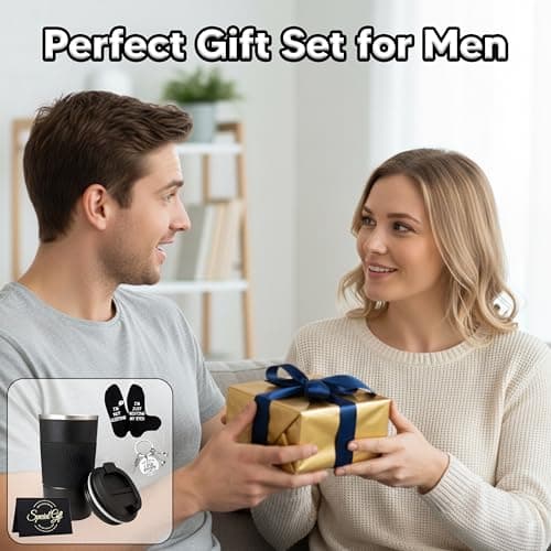 Artlive Coffee Gifts for Men-Coffee Cup, Socks & Keychain - Father Day Gifts - Birthday Gifts for Him, Men, Dad, Brother, Friend - Thank You Gift & Presents for Men Travel Mug — view 2