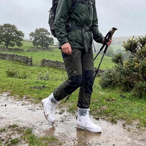 Durdiiy Waterproof Shoe Covers, Non-Slip Covers Thickened Recyclable Booties for Rain Boot Outdoor Rainproof Silicone Keeps Shoes Dry In Rainy Days Suitable For Walking And Cycling (XL（EUR 41-42）) — view 4