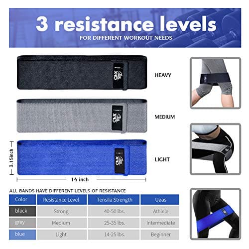 CFX Resistance Bands 3 Sets, Premium Exercise Bands with Non-Slip Design for Hips & Glutes, 3 Resistance Level Workout Booty Bands for Women and Men,Home Training,Fitness,Yoga — view 3