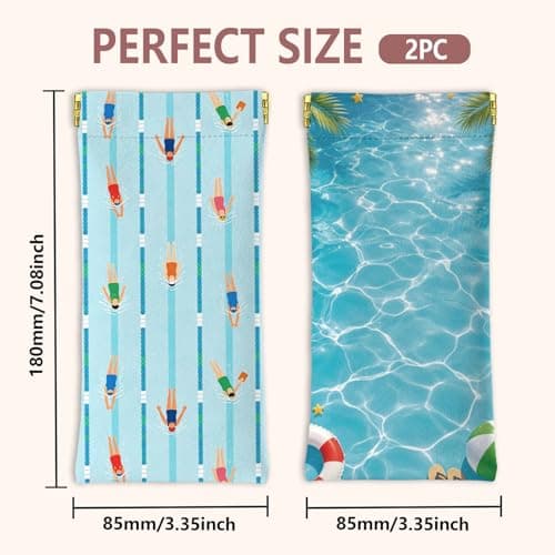 GLOBLELAND 2 Pcs Swimming Pool Soft Glasses Case — view 2