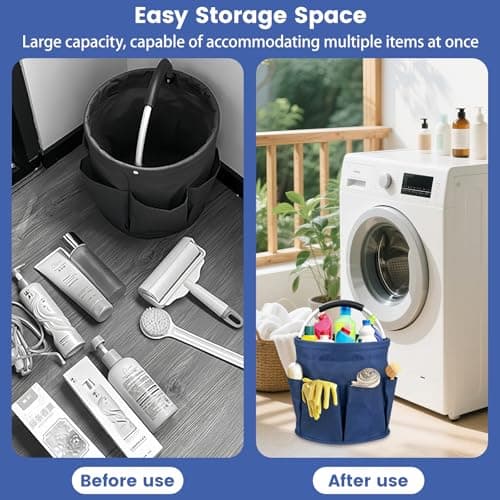 Cleaning Caddy with Handle, Portable Collapsible Bucket Oxford Fabric Caddy — view 6